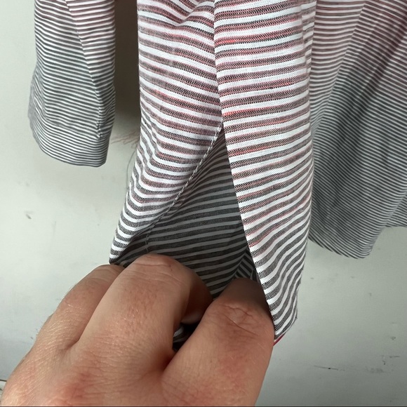 Lafayette 148 New York Pink/Grey Ombre Striped Tunic Has Pockets Linen Blend - Picture 4 of 6